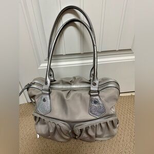 Elegant Silver and Gray Women's Handbag